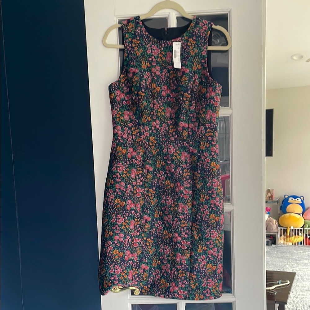 J. Crew Floral Dress - Black, Pink, Yellow, Green